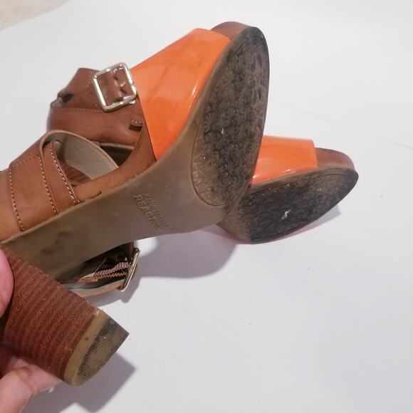 Kenneth Cole Reaction Cool Daze Colorblock Block Heels Strappy Sandals - Picture 7 of 10